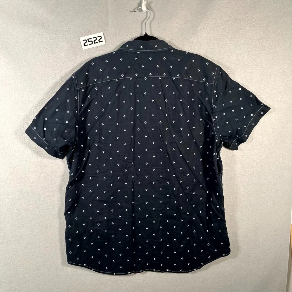 Banana Republic Shirt Mens‎ Large Navy Blue Geometric Print Button Up Streetwear